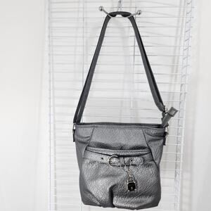 Rosetti Silver Faux Leather Crossbody Bag Strap